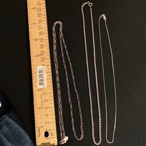 3 Sterling Silver necklace various lengths